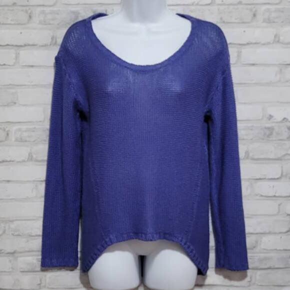 RD Style Purple Purl Knit Pullover Hi Low Sweater Womens Small - Picture 1 of 4